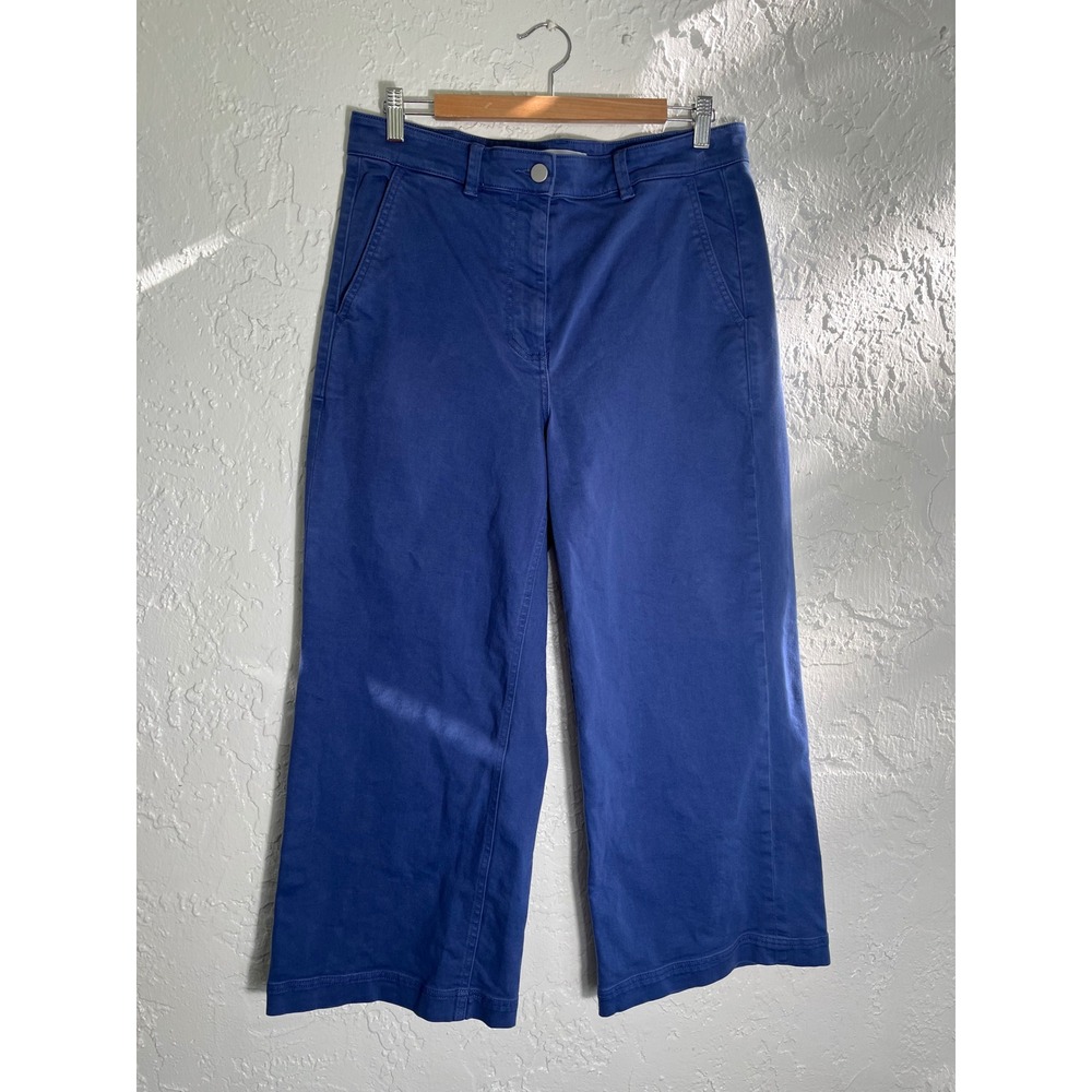 Everlane Women's Size 14 Cobalt Blue High Rise Wide Leg Crop Pants Chino